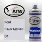 Preview: Ford, Silver Metallic, D1: 400ml Sprühdose, von ATW Autoteile West.